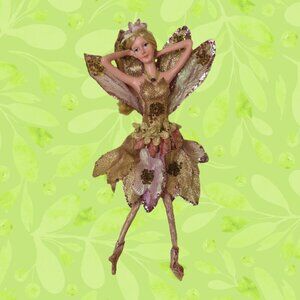 Vintage Pink Flower Fairy Ornament